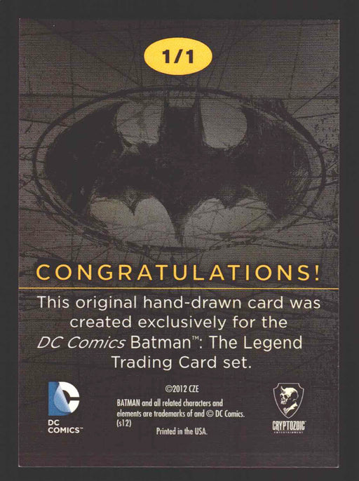 DC Comics Batman: The Legend 2013 Cryptozoic Sketch Card by Bruce Gerlach   - TvMovieCards.com