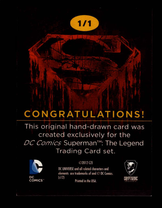Superman: The Legend 2013 Cryptozoic DC Comics Sketch Card by David Rabbitte "D"   - TvMovieCards.com