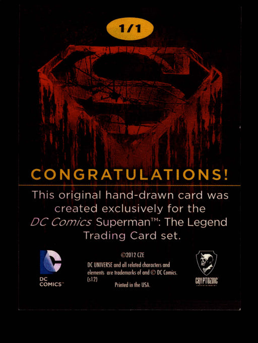 Superman: The Legend 2013 Cryptozoic DC Comics Sketch Card by Dan Schaefer   - TvMovieCards.com