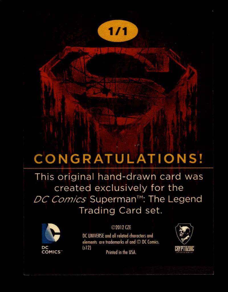 Superman: The Legend 2013 Cryptozoic DC Comics Sketch Card by Bowen   - TvMovieCards.com