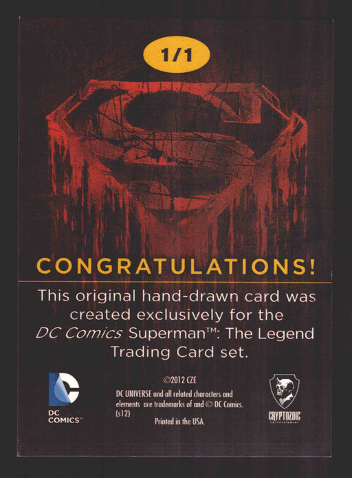 Superman: The Legend 2013 Cryptozoic DC Comics Sketch Card by David Baron   - TvMovieCards.com