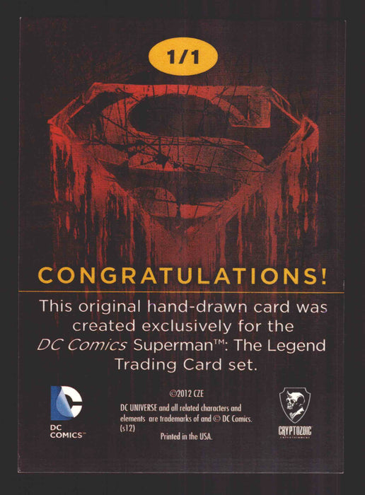 Superman: The Legend 2013 Cryptozoic DC Comics Sketch Card by David Baron   - TvMovieCards.com