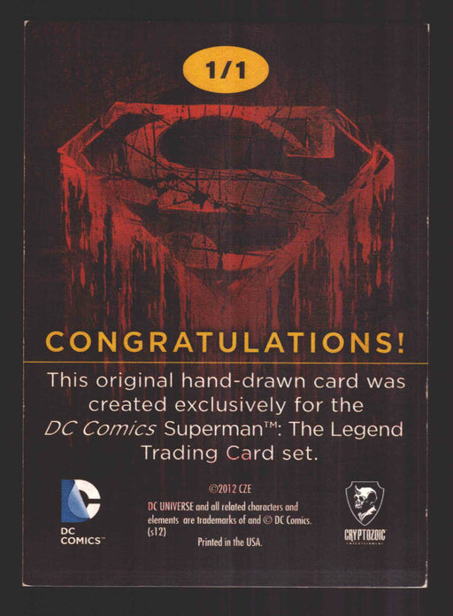Superman: The Legend 2013 Cryptozoic DC Comics Sketch Card by Davie Hunter   - TvMovieCards.com
