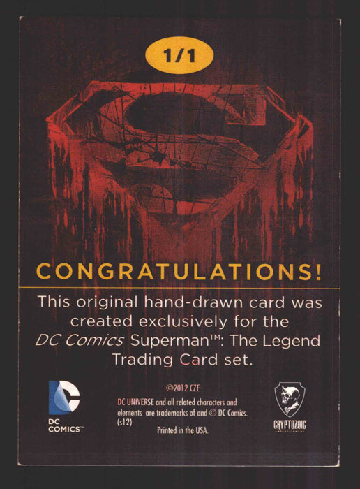 Superman: The Legend 2013 Cryptozoic DC Comics Sketch Card by Davie Hunter   - TvMovieCards.com