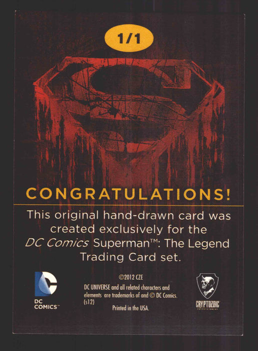 Superman: The Legend 2013 Cryptozoic DC Comics Sketch Card by Matt Minor MSM   - TvMovieCards.com