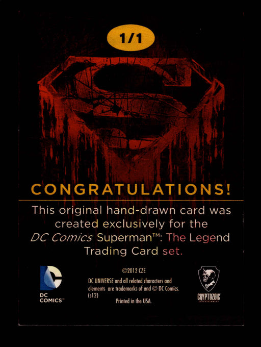 Superman: The Legend 2013 Cryptozoic DC Comics Sketch Card by Richard Brady   - TvMovieCards.com