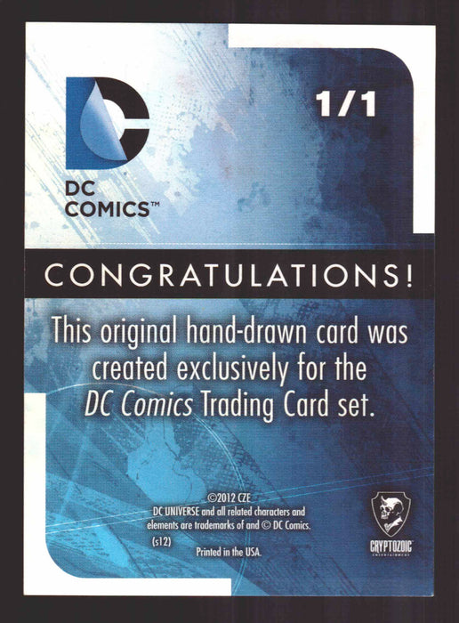 2012 DC Comics The New 52 Cryptozoic Sketch Trading Card by Dennis Crisostomo   - TvMovieCards.com