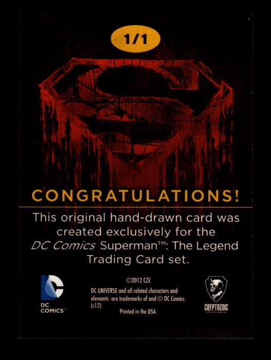 Superman: The Legend 2013 Cryptozoic DC Comics Sketch Card by Jefferson Hojas   - TvMovieCards.com