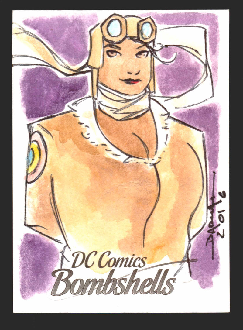 2017 DC Comics Bombshells Cryptozoic Artist Sketch Card by Barush Merling   - TvMovieCards.com