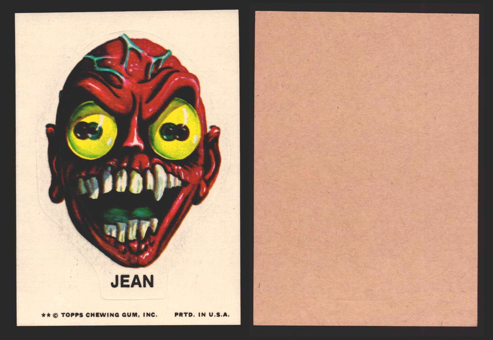 1973-74 Ugly Stickers Tan Back Trading Card You Pick Singles #1-55 Topps Jean  - TvMovieCards.com