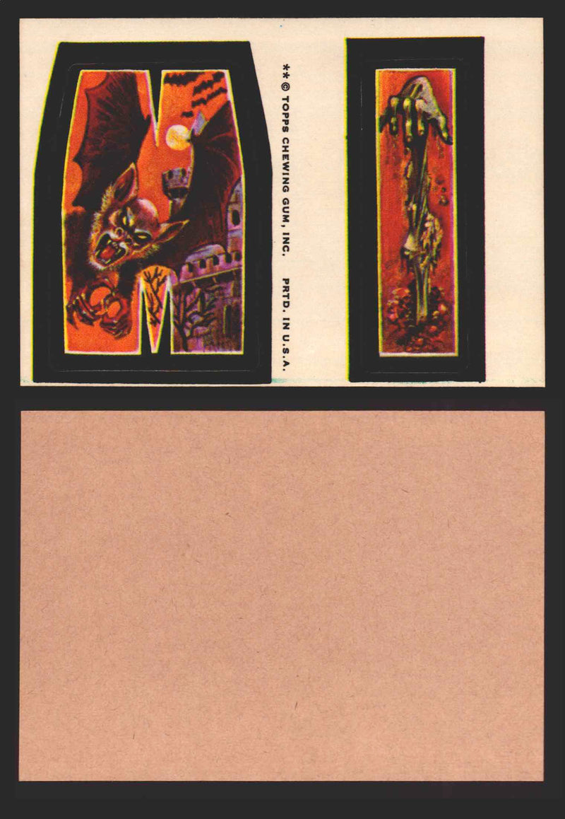 1973-74 Monster Initials Vintage Sticker Trading Cards You Pick Singles #1-#132 M I  - TvMovieCards.com