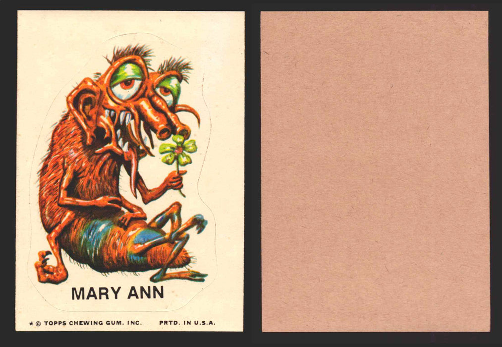 1973-74 Ugly Stickers Tan Back Trading Card You Pick Singles #1-55 Topps Mary Ann  - TvMovieCards.com