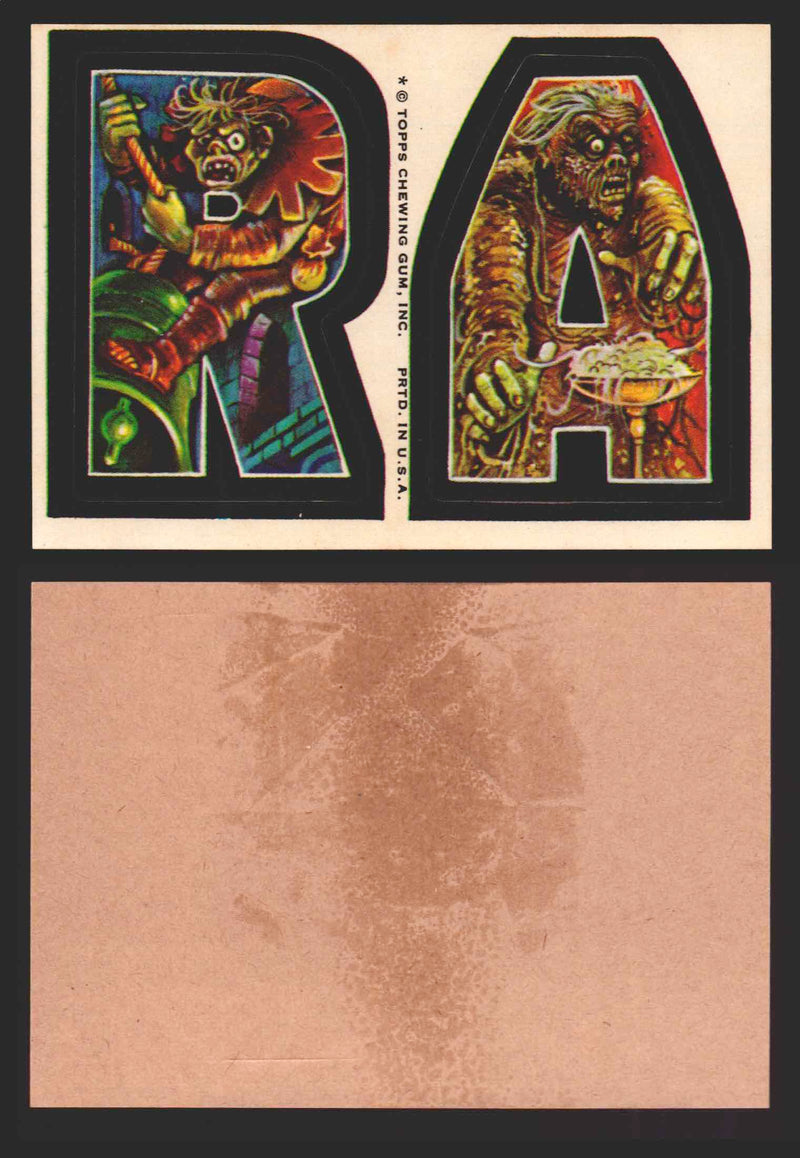 1973-74 Monster Initials Vintage Sticker Trading Cards You Pick Singles #1-#132 R A  - TvMovieCards.com