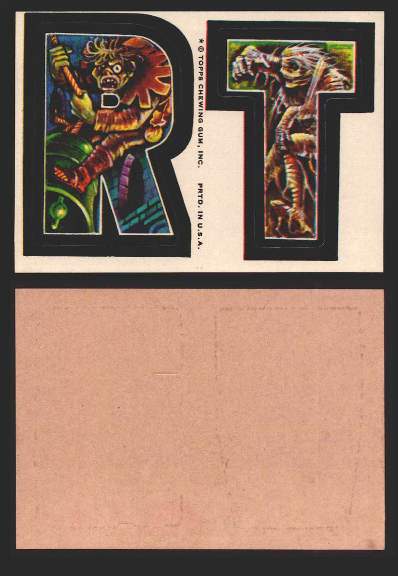 1973-74 Monster Initials Vintage Sticker Trading Cards You Pick Singles #1-#132 R T  - TvMovieCards.com