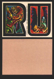 1973-74 Monster Initials Vintage Sticker Trading Cards You Pick Singles #1-#132 R U  - TvMovieCards.com