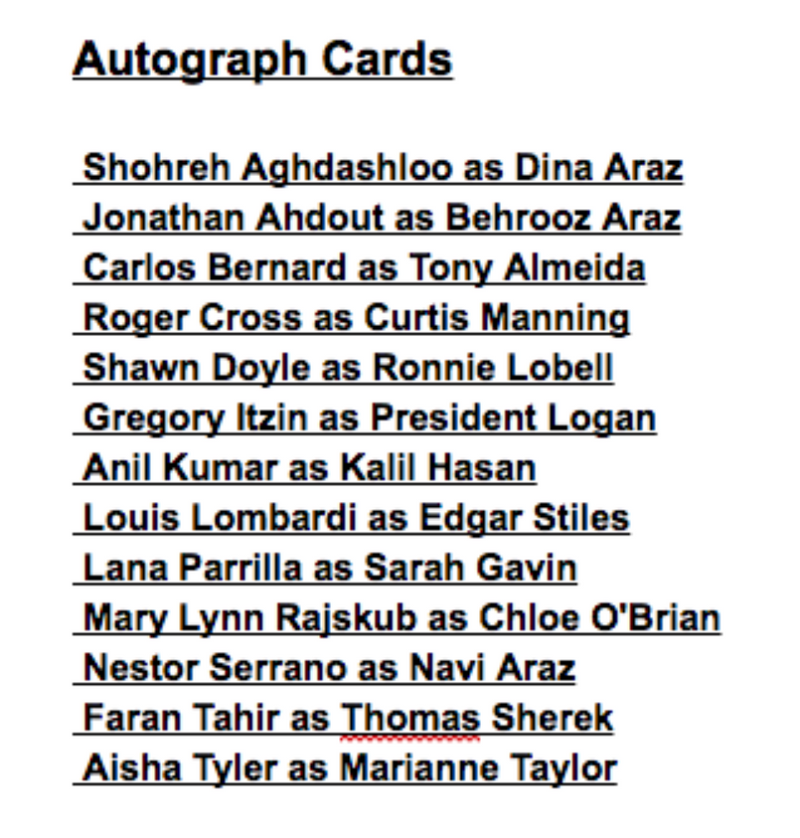 24 Twenty Four Season 4 Autograph Card Set 13 Cards   - TvMovieCards.com