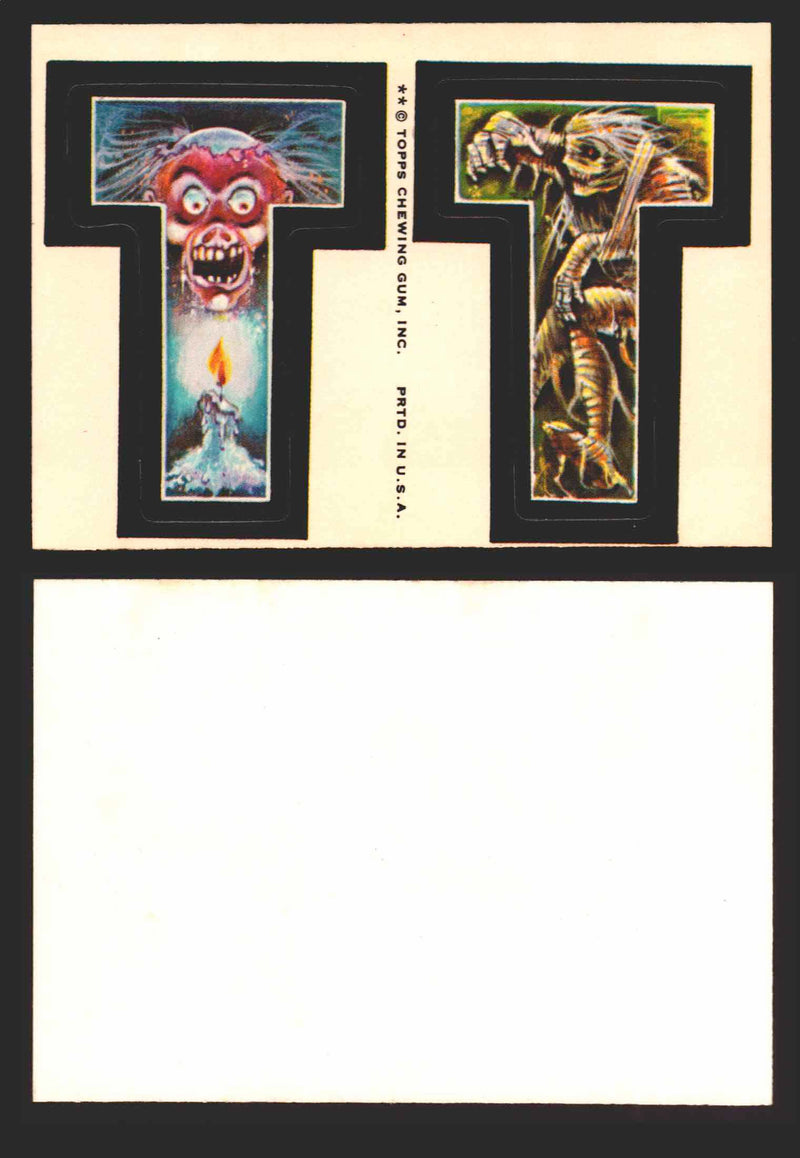 1973-74 Monster Initials Vintage Sticker Trading Cards You Pick Singles #1-#132 T T  - TvMovieCards.com