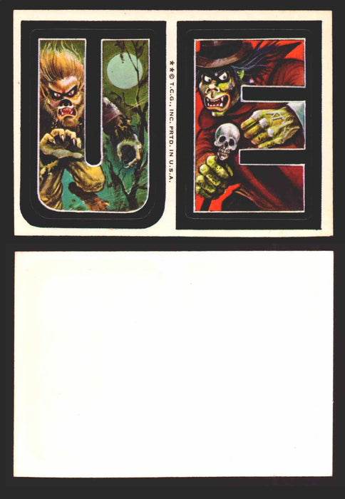 1973-74 Monster Initials Vintage Sticker Trading Cards You Pick Singles #1-#132 U E  - TvMovieCards.com