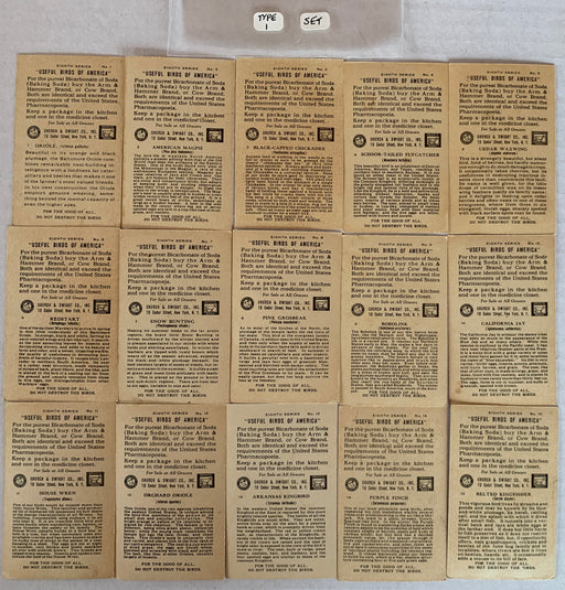 Useful Birds of America 8th 15 Card Set Type 1 Church & Dwight J-9 (4)   - TvMovieCards.com