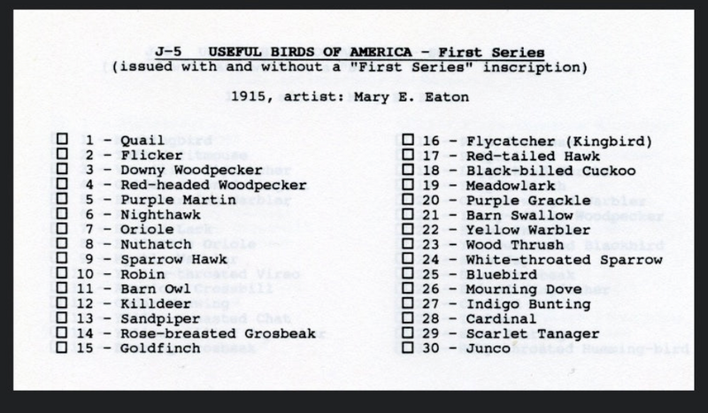 Useful birds of America 30 Card Set 1st Series +18 Variants 1908 Arm & Hammer J- - TvMovieCards.com