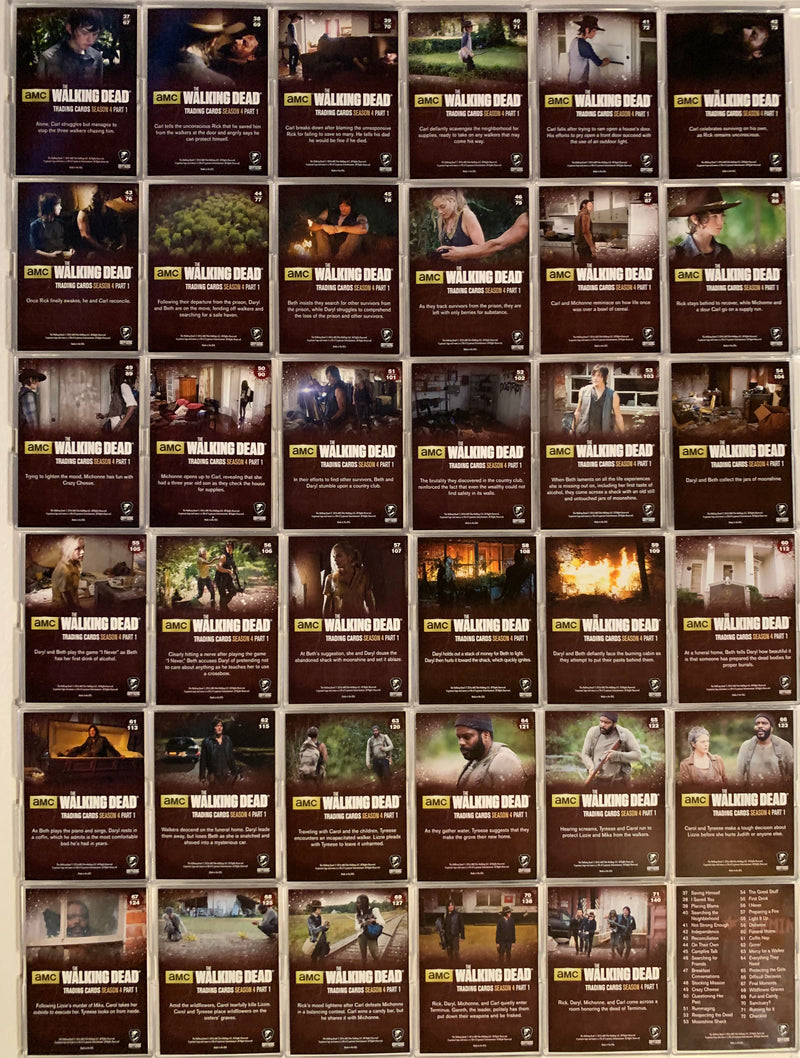 Walking Dead Season 4 Part 1 Base Card Set 72 Cards Cryptozoic Ent. 2016   - TvMovieCards.com
