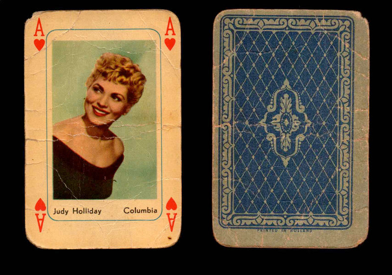 Vintage Hollywood Movie Stars Playing Cards You Pick Singles A - Heart - Judy Holliday  - TvMovieCards.com