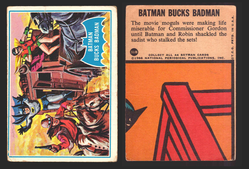 1966 Batman Puzzle B (Blue Bat) Vintage Trading Card You Pick Singles #1B-44B #31B  - TvMovieCards.com