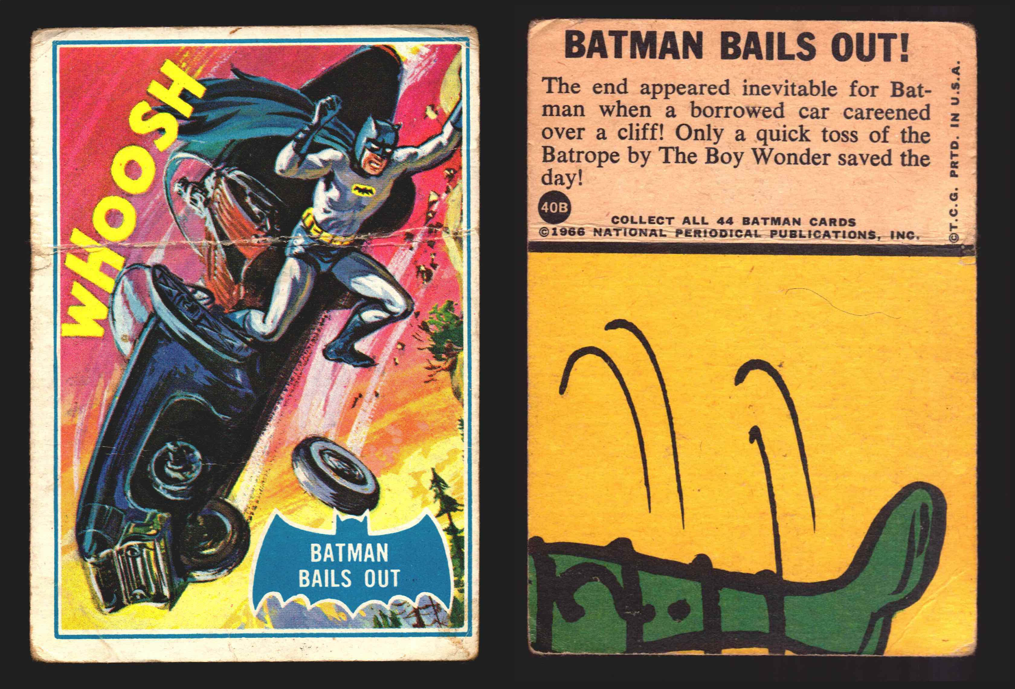 1966 Batman Puzzle B (Blue Bat) Vintage Trading Card You Pick
