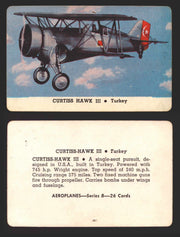 1944 Aeroplanes Series B C D You Pick Single Trading Cards #1-80 Card-O B	7	   Curtiss Hawk III                  Turkey  - TvMovieCards.com