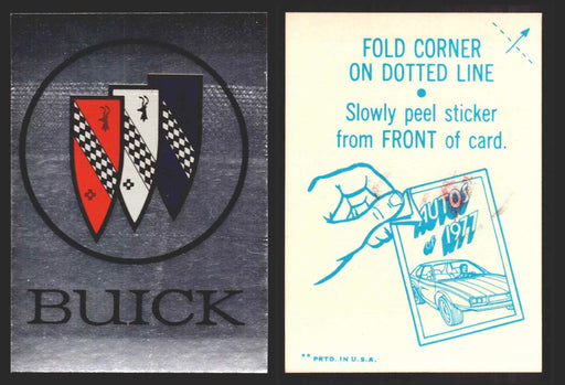 1976 Autos of 1977 Vintage Sticker Trading Cards You Pick Singles #1-20 Topps Buick  - TvMovieCards.com