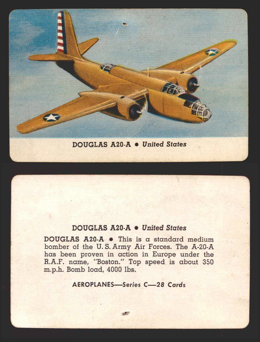 1944 Aeroplanes Series B C D You Pick Single Trading Cards #1-80 Card-O C	10	   Douglas A20-A                     United States  - TvMovieCards.com