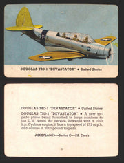 1944 Aeroplanes Series B C D You Pick Single Trading Cards #1-80 Card-O C	11	   Douglas TBD-1 "Devastator"        United States  - TvMovieCards.com
