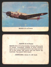 1944 Aeroplanes Series B C D You Pick Single Trading Cards #1-80 Card-O C	2	   Bloch 131                         France  - TvMovieCards.com