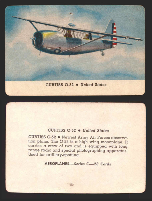 1944 Aeroplanes Series B C D You Pick Single Trading Cards #1-80 Card-O C	6	   Curtiss O-52                      United States  - TvMovieCards.com