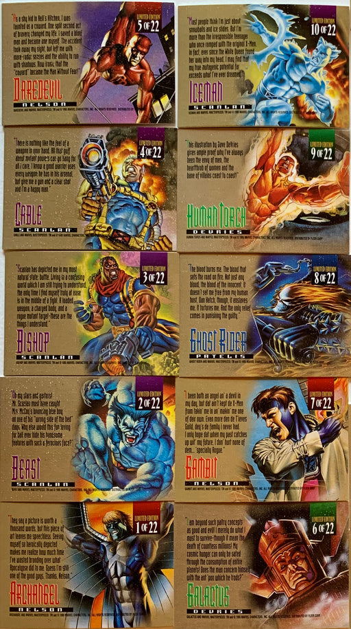 1995 Fleer Marvel Masterpieces Canvas Chase Card Set 22/22 Cards - TvMovieCards.com