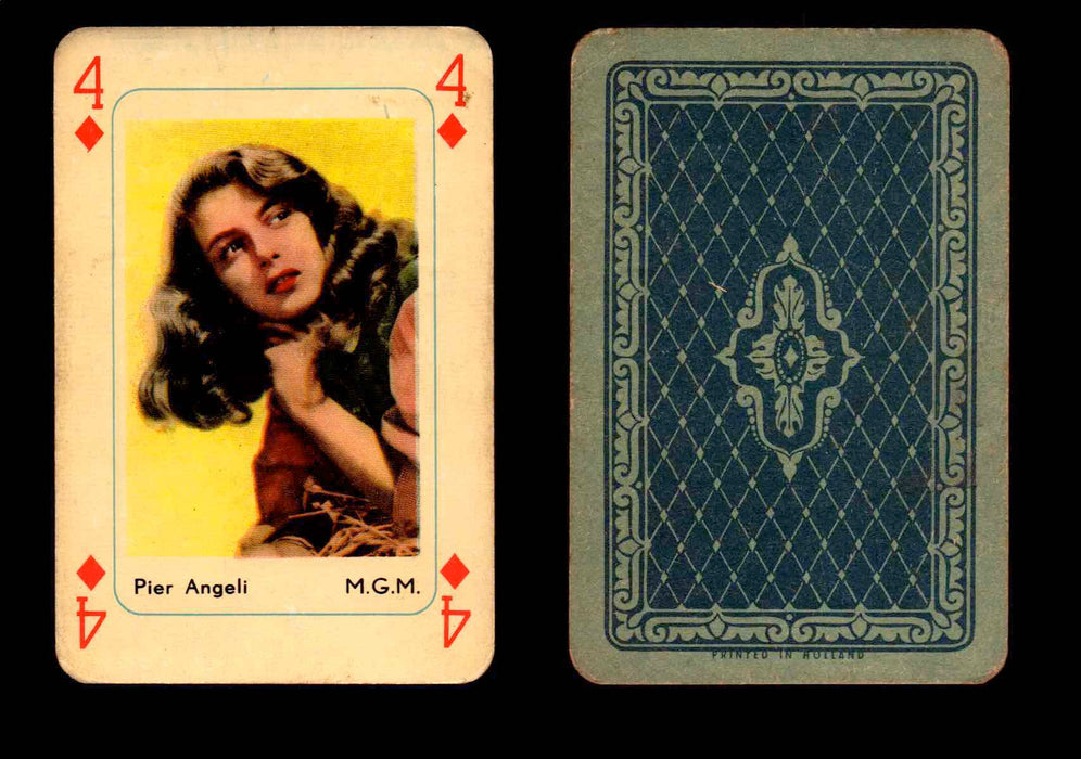 1959 Maple Leaf Hollywood Movie Stars Playing Cards You Pick Singles 4 - Diamond - Pier Angeli  - TvMovieCards.com