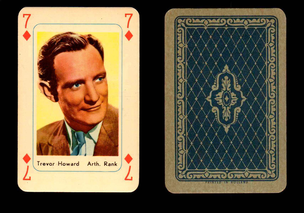 1959 Maple Leaf Hollywood Movie Stars Playing Cards You Pick Singles 7 - Diamond - Trevor Howard  - TvMovieCards.com