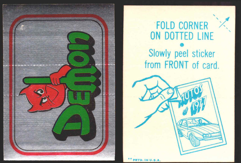 1976 Autos of 1977 Vintage Sticker Trading Cards You Pick Singles #1-20 Topps Demon  - TvMovieCards.com