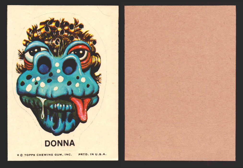 1973-74 Ugly Stickers Tan Back Trading Card You Pick Singles #1-55 Topps Donna  - TvMovieCards.com