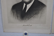 FDR Franklin D. Roosevelt Portrait with Signature Etching Print 1933 WM Stevens   - TvMovieCards.com