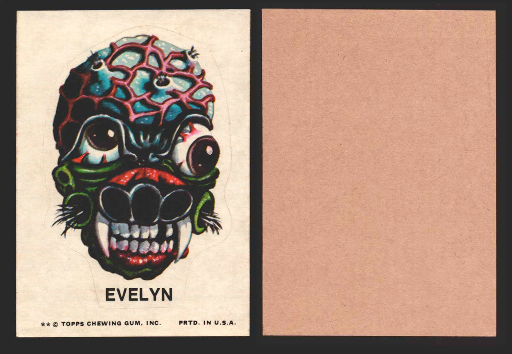 1973-74 Ugly Stickers Tan Back Trading Card You Pick Singles #1-55 Topps Evelyn  - TvMovieCards.com