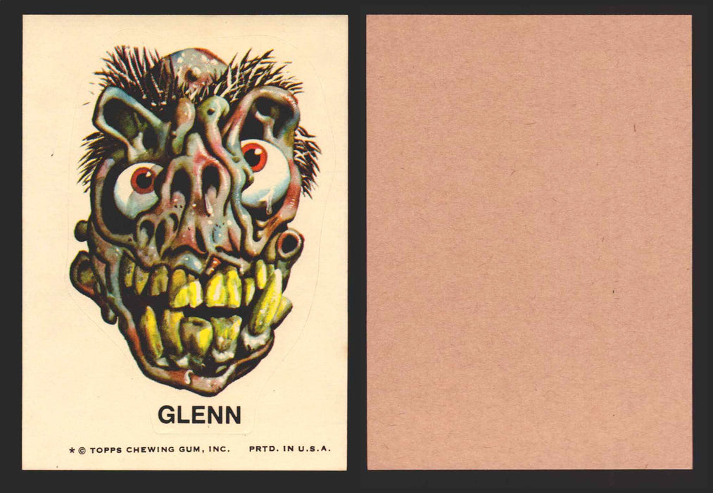 1973-74 Ugly Stickers Tan Back Trading Card You Pick Singles #1-55 Topps Glenn  - TvMovieCards.com