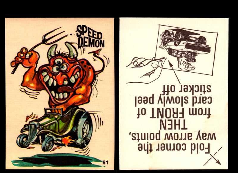 Fabulous Odd Rods Vintage Sticker Cards 1973 #1-#66 You Pick Singles   - TvMovieCards.com