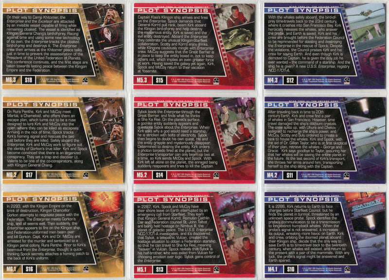 Star Trek Complete Movies 2007 Plot Synopses Chase Card Set S1 - S30 Rittenhouse - TvMovieCards.com