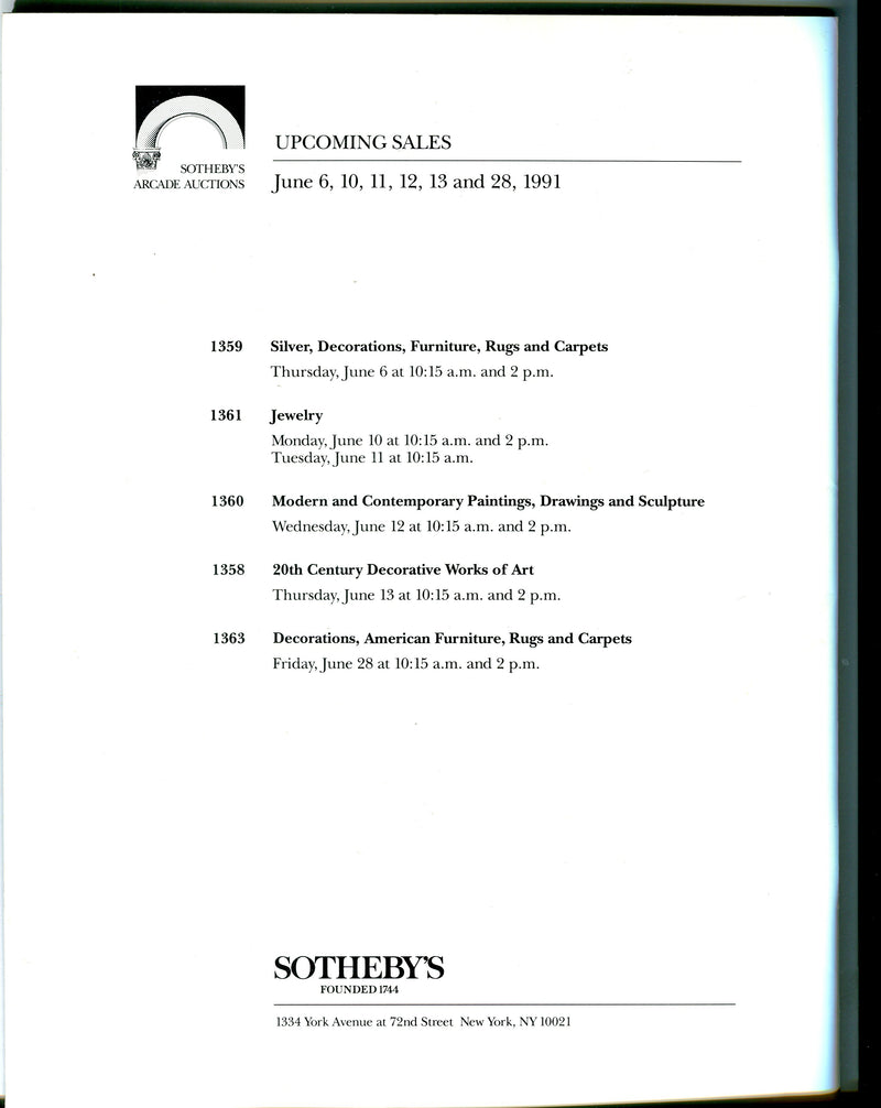 Sothebys Arcade Auction Catalog May 15 1991 American Paintings, Drawings   - TvMovieCards.com
