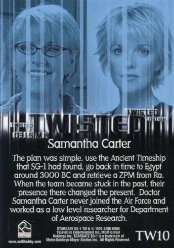 Stargate SG-1 Season Eight Twisted Samantha Carter Rewards Chase Card T10   - TvMovieCards.com