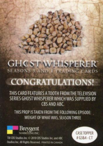 Ghost Whisperer Seasons 3 & 4 Case Topper Tooth Prop Card CT   - TvMovieCards.com
