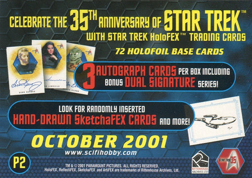 Star Trek 35th Anniversary HoloFEX Promo Card P2 Rittenhouse 2001   - TvMovieCards.com