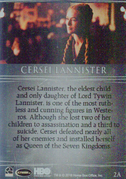 Game of Thrones Season 7 Metallic Case Topper Chase Card 2A   - TvMovieCards.com