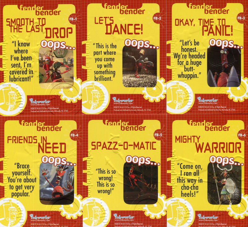 Robots Movie Fender Bender Embossed Chase Card Set 6 Cards   - TvMovieCards.com